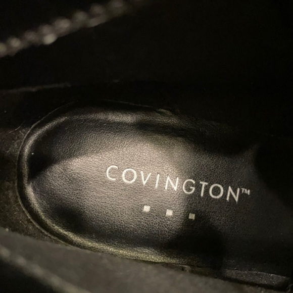 Covington Farrah Black leather ankle boots with block heel size 6 - Picture 3 of 12